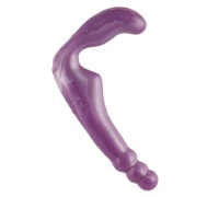 Безремневой страпон Doc Johnson The Gal Pal Purple, платинум силикон, диаметр 3см