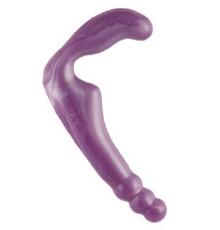 Безремневой страпон Doc Johnson The Gal Pal Purple, платинум силикон, диаметр 3см