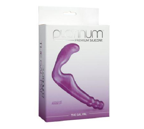 Безремневой страпон Doc Johnson The Gal Pal Purple, платинум силікон, діаметр 3 см