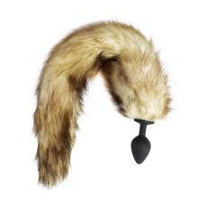 Силіконова анальна пробка М з рудим хвостом