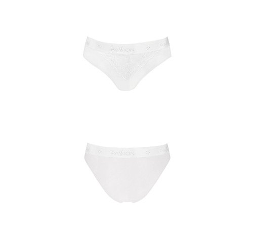 Трусики с широкой резинкой и кружевом Passion PS001 PANTIES white, size XL