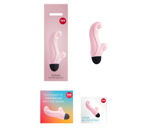 Вібратор-кролик Fun Factory OCEAN, ніжно-рожевий, для клітора та точки G, 6 режимів, на батарейках