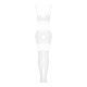 Сетчатый бодистокинг с имитацией топа и шорт Obsessive Bodystocking G330 XL/XXL, white, с доступом