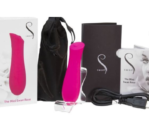 Мінівібратор The Mini Swan Rose з плавним збільшенням інтенсивності вібрації, силікон