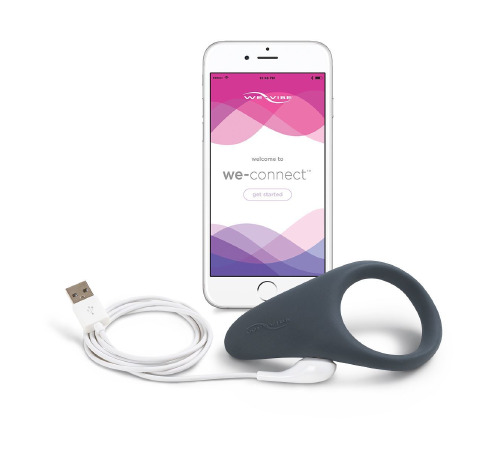 Смарт-виброкольцо под одежду VERGE BY WE-VIBE SLATE, охватывает пенис и мошонку, 10 режимов