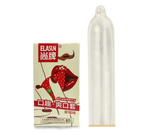 Ультратонкі презервативи Elasun, з ароматом полуниці 10шт/уп.