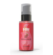 Согревающий массажный гель Sensuva Sizzle Lips Strawberry (59 мл), без сахара, съедобный