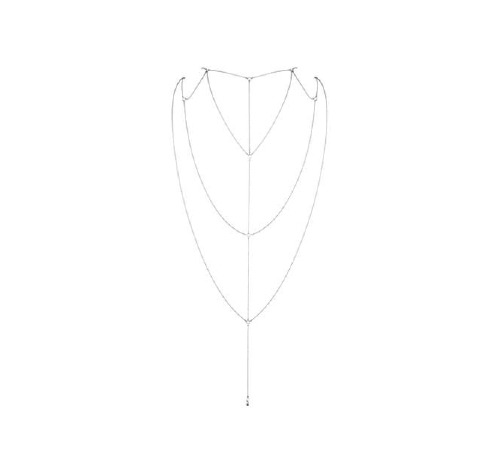 Цепочка для спины Bijoux Indiscrets Magnifique Back and Cleavage Chain - Silver, украшение для тела