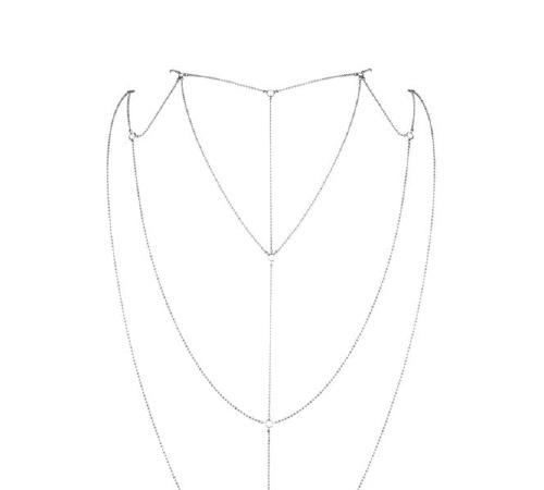 Цепочка для спины Bijoux Indiscrets Magnifique Back and Cleavage Chain - Silver, украшение для тела
