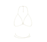 Ланцюжок портупея Bijoux Indiscrets Magnifique Bra Chain - Gold, прикраса на тіло
