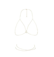 Цепочка портупея Bijoux Indiscrets Magnifique Bra Chain - Gold, украшение на тело