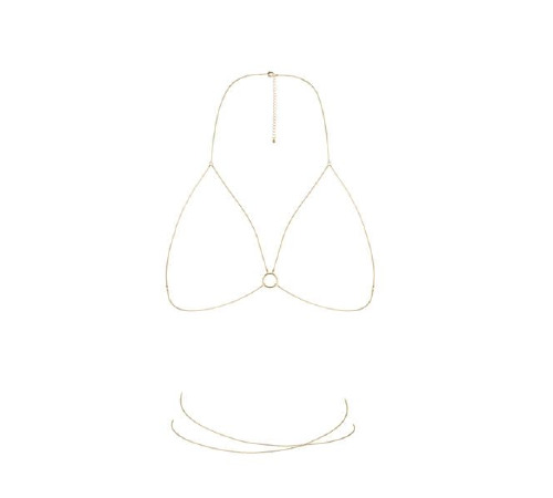 Цепочка портупея Bijoux Indiscrets Magnifique Bra Chain - Gold, украшение на тело