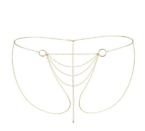 Цепочка трусики Bijoux Indiscrets Magnifique Bikini Chain - Gold, украшение на тело