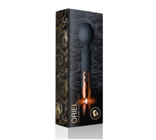 Вібромасажер Rocks Off Oriel Black, водонепроникний, гнучка головка, невеликий та потужний, LED-підсвітка