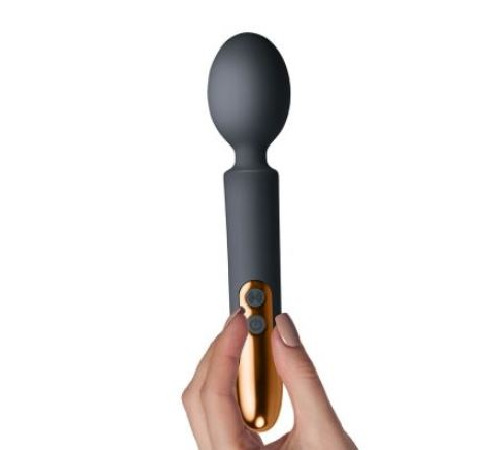 Вібромасажер Rocks Off Oriel Black, водонепроникний, гнучка головка, невеликий та потужний, LED-підсвітка