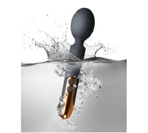 Вібромасажер Rocks Off Oriel Black, водонепроникний, гнучка головка, невеликий та потужний, LED-підсвітка