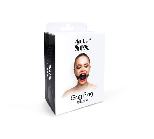 Кляп силиконовое кольцо натуральная кожа Art of Sex - Gag Ring внутренний диаметр кольца 40мм,Черный