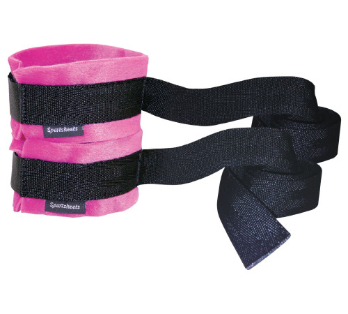 Наручники Sportsheets Kinky Pinky Cuffs тканинні, зі стрічками для фіксації