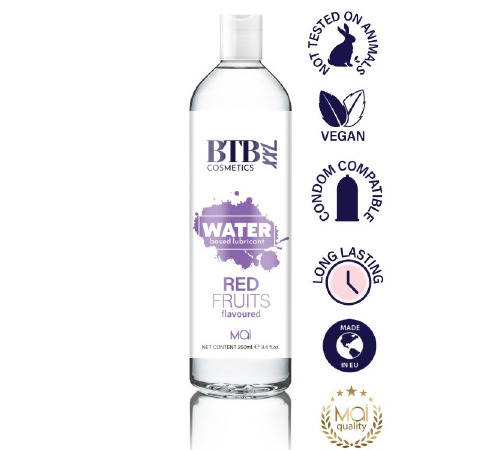 Змазка на водній основі BTB FLAVORED RED FRUITS з ароматом червоних фруктів (250 мл)