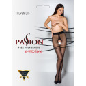 Колготки с открытым доступом Passion TIOPEN 015 black 1/2 (20 den), контрастная двойная резинка  