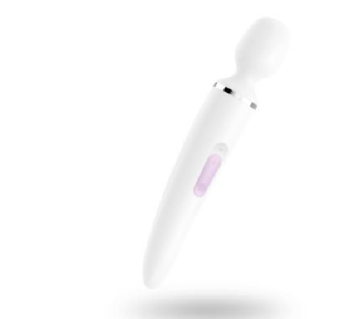 Вібромасажер Satisfyer Wand-er Woman (White/Chrome), водонепроникний, потужний, розмір XXL