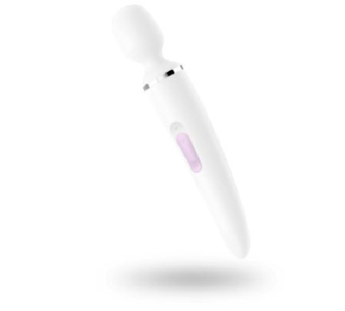 Вібромасажер Satisfyer Wand-er Woman (White/Chrome), водонепроникний, потужний, розмір XXL