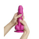 Реалістичний фалоімітатор Strap-On-Me Sliding Skin Realistic Dildo Fuchsia - M, ефект рухливої шкіри