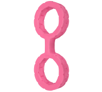 Наручники з силікону Doc Johnson The Cuffs Large - Pink, добре тягнуться, для рук і для ніг