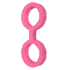 Наручники из силикона Doc Johnson The Cuffs Large - Pink, хорошо тянутся, для рук и для ног