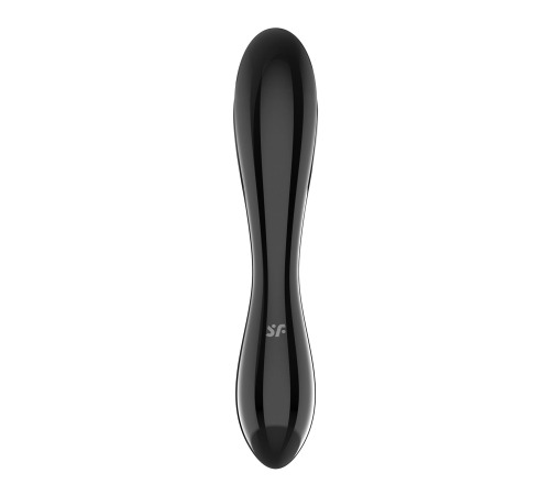 Двосторонній скляний дилдо Satisfyer Dazzling Crystal 1 Black, дуже міцний, без стопера