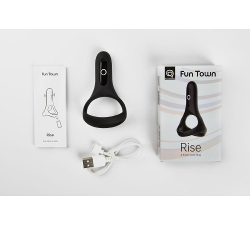 Подвійне ерекційне кільце Magic Motion Fun Town Rise Black, керування зі смартфона