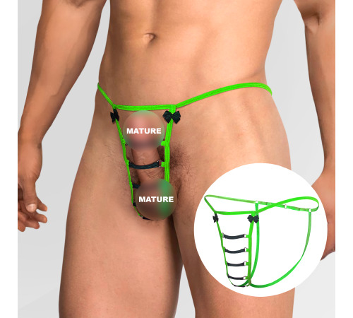 Мужские открытые стринги Стен, размер XS-2XL, Салатовый