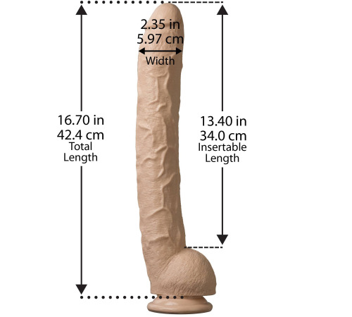 Фаллоимитатор Doc Johnson Dick Rambone Cock White (в ПЭ пакете!), диаметр 6см, длина 42см, ПВХ