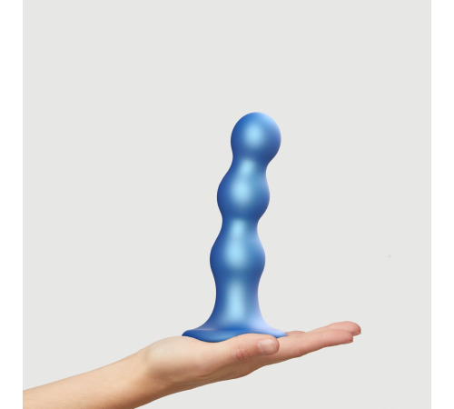Насадка для страпона Strap-On-Me Dildo Plug Balls Blue Metallic L