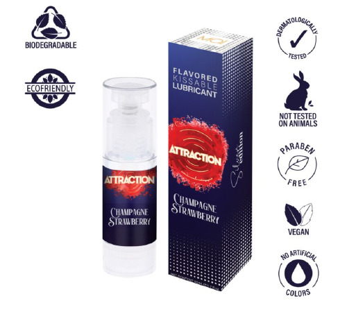 Смазка для орального секса на водной основе MAI Attraction Champagne Strawberry (50 мл)