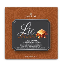 Пробник геля для минета Sensuva Lic-o-licious Salted Caramel (6 мл), маслянистый, без сахара