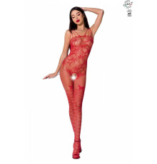 Ажурный бодистокинг с интимными вырезами Passion BS076 red