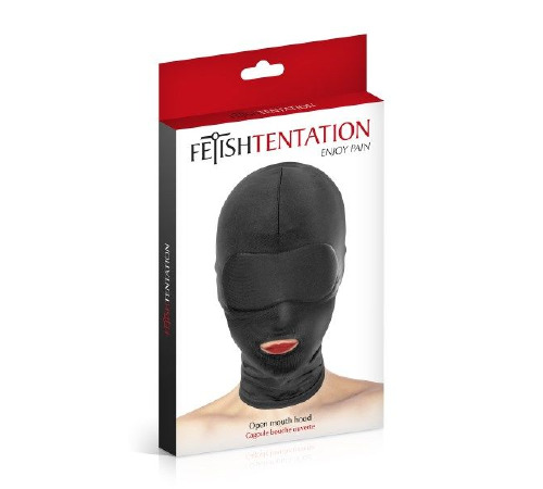 Капюшон для БДСМ с открытым ртом Fetish Tentation Open Mouth Hood