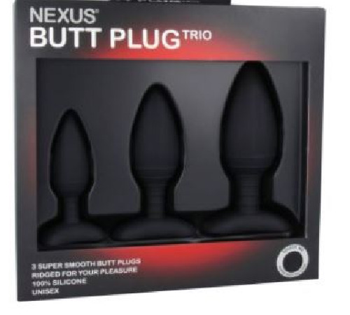 Набір анальних пробок Nexus Butt Plug Trio, макс. діаметр 3–4–5 см