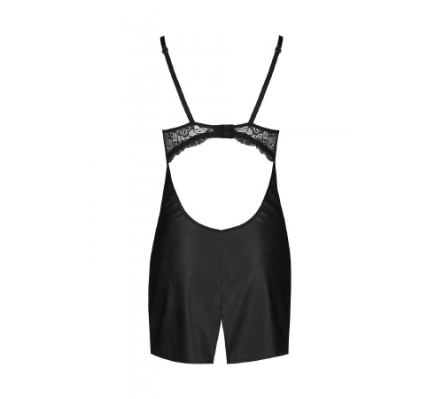 Бэби-долл из эко-кожи и кружева Loona Chemise black XXL/XXXL - Passion