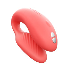 Смарт-вибратор для пар We-Vibe Chorus Crave Coral, сенсорное управление вибрациями сжатием пульта