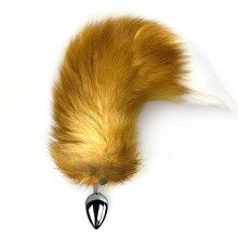 Металева анальна пробка з хвостом з натурального хутра Art of Sex Foxy fox