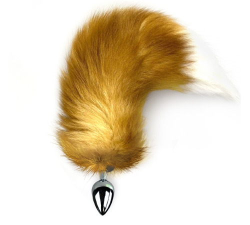 Металева анальна пробка з хвостом з натурального хутра Art of Sex Foxy fox