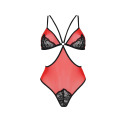 Напівпрозоре боді з мереживом Passion PEONIA BODY S/M red