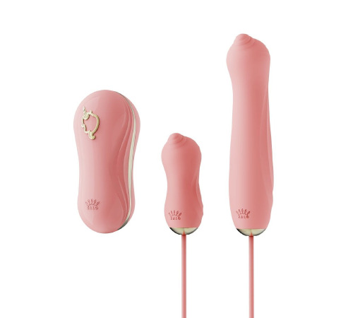 Набір 3в1 Zalo — UNICORN Set Pink, віброяйце, пульсатор, вакуумний стимулятор