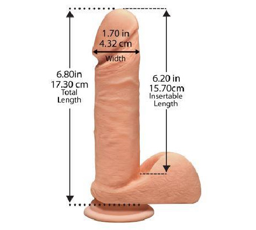 Фаллоимитатор Doc Johnson The D - Perfect D - 7 Inch With Balls - ULTRASKYN, диаметр 4,5