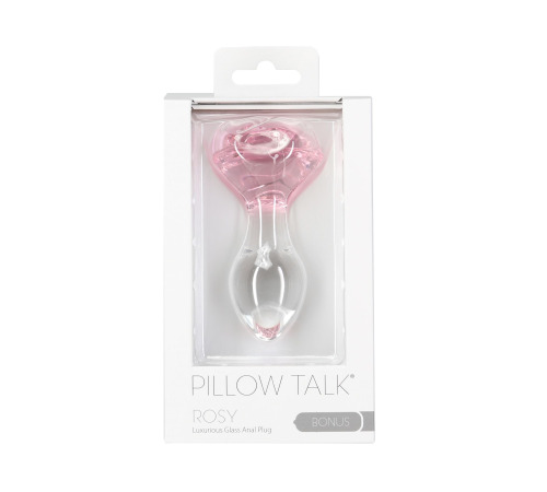 Стеклянная анальная пробка Pillow Talk Rosy Luxurious Glass Anal Plug, ⌀3,3 см, вибропуля в подарок