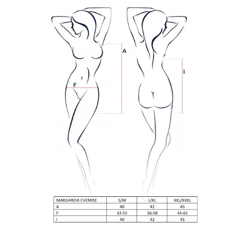 Сорочка прозрачная беби долл MARGARIDA CHEMISE black S/M - Passion, трусики, спущенное плечо