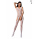 Бодистокинг с имитацией чулок и ажурной вставкой Passion BS072 white