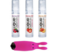 Набор из 3-х вкусов стимулирующего лубриканта Amoreane Med (3х10мл) и вибропули Adrien Lastic Pink